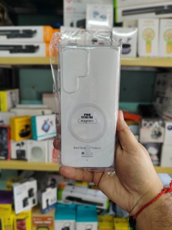 BBM white transparent case with magsafe for Samsung S23 ultra