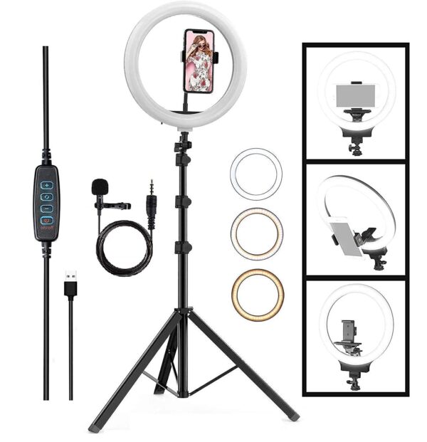 BBM 14" Selfie LED Ring Light, Phone Holder,7 Feet Long Stand