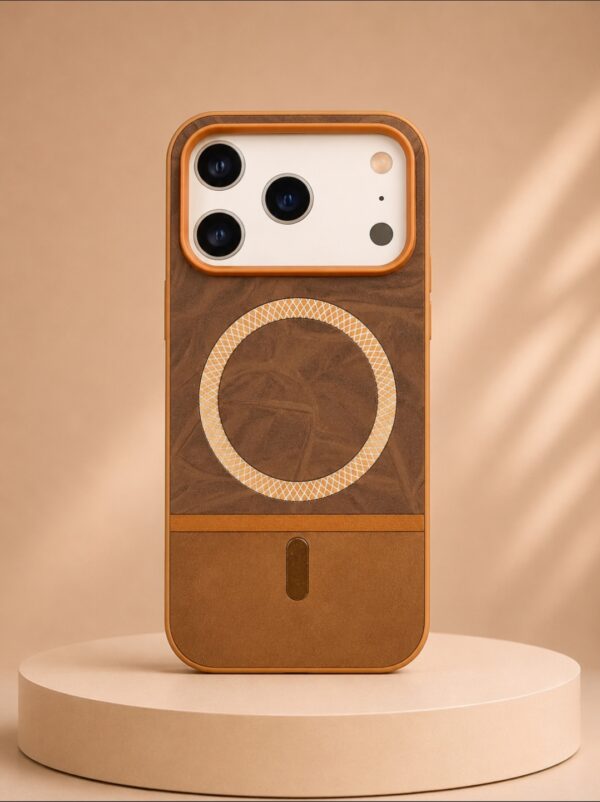 iPhone 17 Pro Premium Wooden Leather MagSafe Case – Luxury Shockproof Protective Back Cover | BBMGadgets